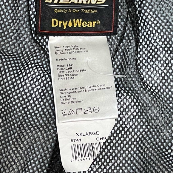 Stearns Ripstop Rain-Pants Men’s Grey Nylon Mesh Lined Waterproof Drawcord 2XL - Picture 8 of 10